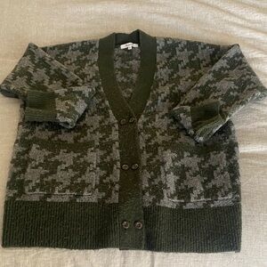 Madewell Olive and Charcoal Knit Cardigan